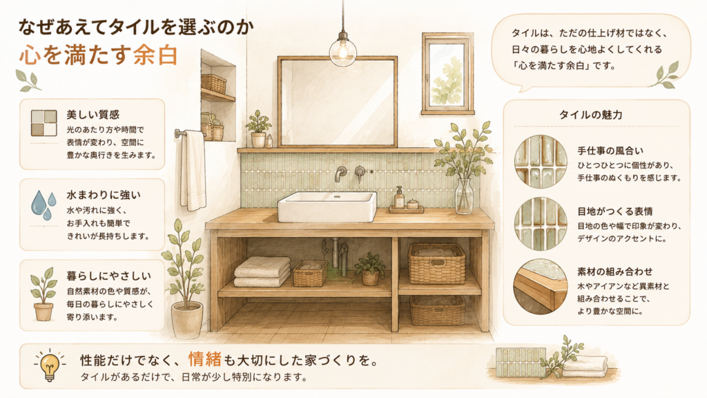 【なぜあえてタイルを選ぶのか】